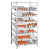 thumbnail of Grundregal, Kanbanregal MULTIplus150, 2000 x 1000 x 600 mm (HxBxT), verzinkt, 7+1 Fachböden, mit Trenn- und Seitenführungen
