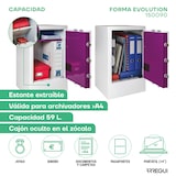 thumbnail of ARREGUI Forma Evolution 150090 Caja fuerte con llave y codigo, Caja de doble seguridad con Zócalo, apertura electronica y llave 62 x 38,5 x 36 cm 71L