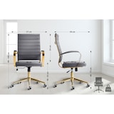 thumbnail of Cadeira de escritório em imitação de pele Havana cinza