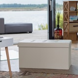 thumbnail of Relaxdays Faltbare Sitzbank 38 x 76 x 38 cm HxBxT, 2-Sitzer m. Stauraum, Kunstleder Sitzhocker 300 kg belastbar, creme