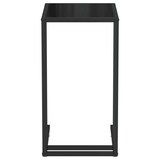 thumbnail of Décoshop26 - Table d'appoint table d'ordinateur bout de canapé 50 x 35 x 65 cm verre trempé noir et fer DEC032518