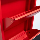 thumbnail of Pisa Schuhschrank mit 3 Klappen/Türen in Metall rot. Fertig montiert geliefert.