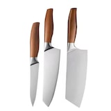 thumbnail of 3er-Set professionelle japanische Koch-, Gemüse- und Schneidemesser aus Edelstahl