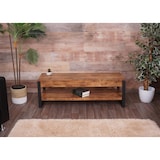 thumbnail of TV-Rack HWC-L53, Fernsehtisch Lowboard TV-Tisch, Metall 42x120x44cm ~ dunkle Wildeiche