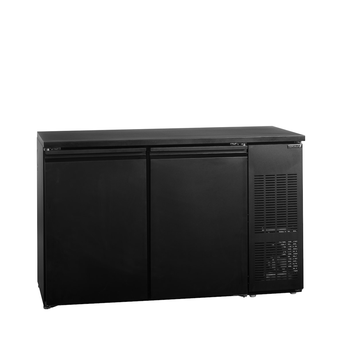 TEFCOLD Refrigerador de barriles, acero y vidrio, 1350 x 590 x 860 mm, refrigeración profesional, Negro