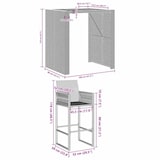 thumbnail of vidaXL 5-tlg. Gartenbar-Set ohne Kissen Grau Poly Rattan Akazie