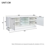 thumbnail of TV-Schrank 160x38x60 cm Weiß Spanplatte 2 Türen 3 verstellbare Böden geräuschlose Scharniere Kabelmanagement Stauraum für 70-Zoll-TV