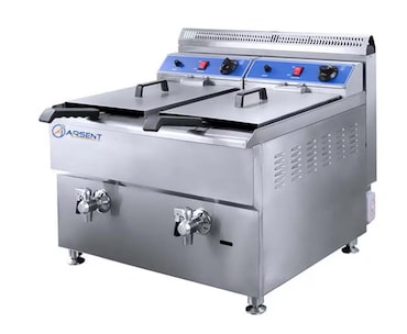 Arsent - Freidora a Gas con grifo de 17 + 17 litros de 680x670x650 mm con termostato EGO