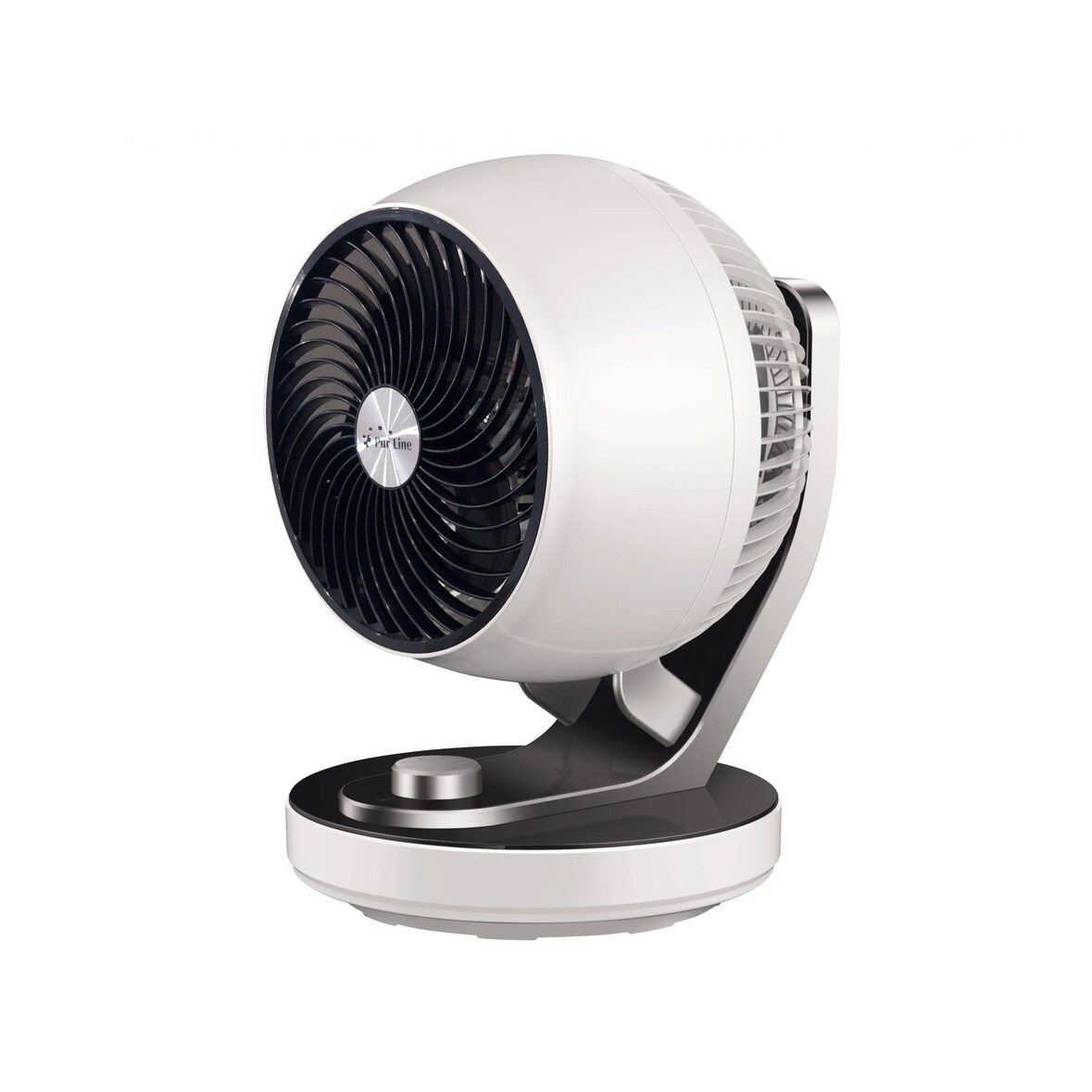 PURLINE Ventilador de suelo o sobremesa en plata de 60W con 3 velocidades e inclinación regulable Venty Ta 60