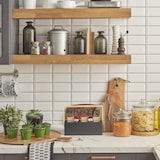 thumbnail of Relaxdays Organizer mit Griff, 4 Fächer, tragbar, Aufbewahrung, Bambus Henkel, Sortierbox, HBT 8,5 x 26 x 16 cm, schwarz