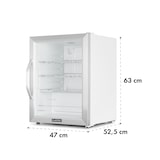 thumbnail of Beersafe XL Crystal White Kühlschrank 60 Liter 4 Böden Panoramaglastür Edelstahl Weiß
