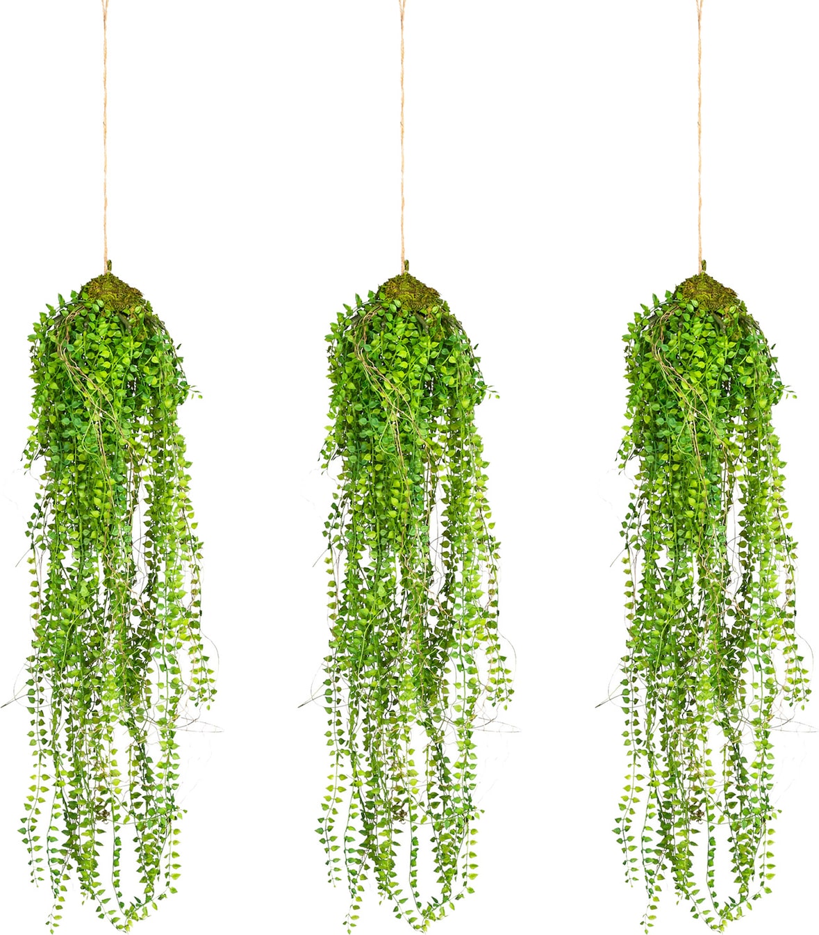 CREATIV green künstliche Pflanze Miniblatt-Hänger, ca 70cm, 3er Set