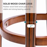 thumbnail of Barhocker mit Rückenlehne 96x55x55 cm Braun 360 Grad drehbar Echtleder Sitz Holzgestell mit komfortabler Polsterung für Küche Theke Bar
