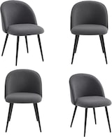 thumbnail of Set mit 4 gepolsterten Esszimmerstühlen aus Bouclé, Sessel für Wohnzimmer, Küche, modernes Design, Metallbeine, 53 x 44 x 81 cm