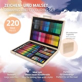 thumbnail of ECD Germany Malset 220-teilig – XXL Malkoffer Holz, Acrylfarben, Buntstifte, Wachsmaler, Aquarell, Künstler Zeichenset, Malkasten für Kinder &