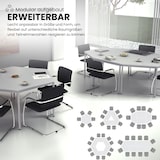 thumbnail of bümö Tisch klein, Multifunktionstisch, 80 x 80 cm in Buche/Schwarz - Beistelltisch, Bistrotisch, Esstisch, Pausentisch, Mehrzwecktisch Tischsystem