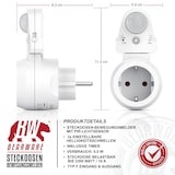 thumbnail of BEARWARE Steckdosen Bewegungsmelder mit Timer - Zeitschaltuhr digital - Lichtsensor 3, 600, 1200 Lux - PIR Infrarotsensor Bewegungssensor