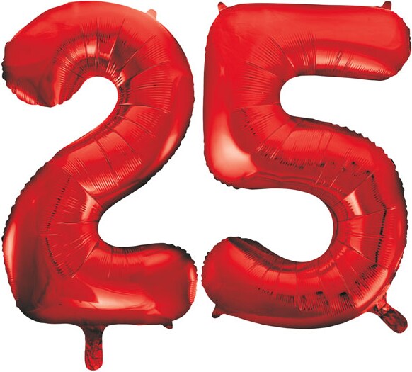 XL Folienballon rot Zahl 25