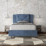 thumbnail of Letto una piazza e mezza con rete imbottito 120x190 microfibra blu Appia