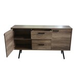 thumbnail of Möbilia Sideboard | 2 Türen,3 Schubladen | MDF mit strukturierter Dekorfolie | braun-schwarz | B106,5xT39xH77cm|25020095