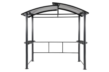 Tarrington House Pavilhão para churrascos com mesa de arrumação, alumínio/aço, cinzento escuro