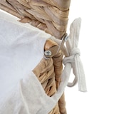 thumbnail of Wäschekorb HWC-C27, Wäschesammler Wäschesortierer Truhe, 2 Fächer Wasserhyazinthe 50x60x43cm 129l