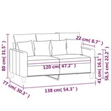 thumbnail of vidaXL 2-Sitzer-Sofa Hellgrau 120 cm Samt