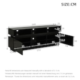 thumbnail of TV-Lowboard aus MDF in Schwarz, 160 x 35 x 60 cm, mit gehärteter Glasplatte, Hochglanzfronten und LED