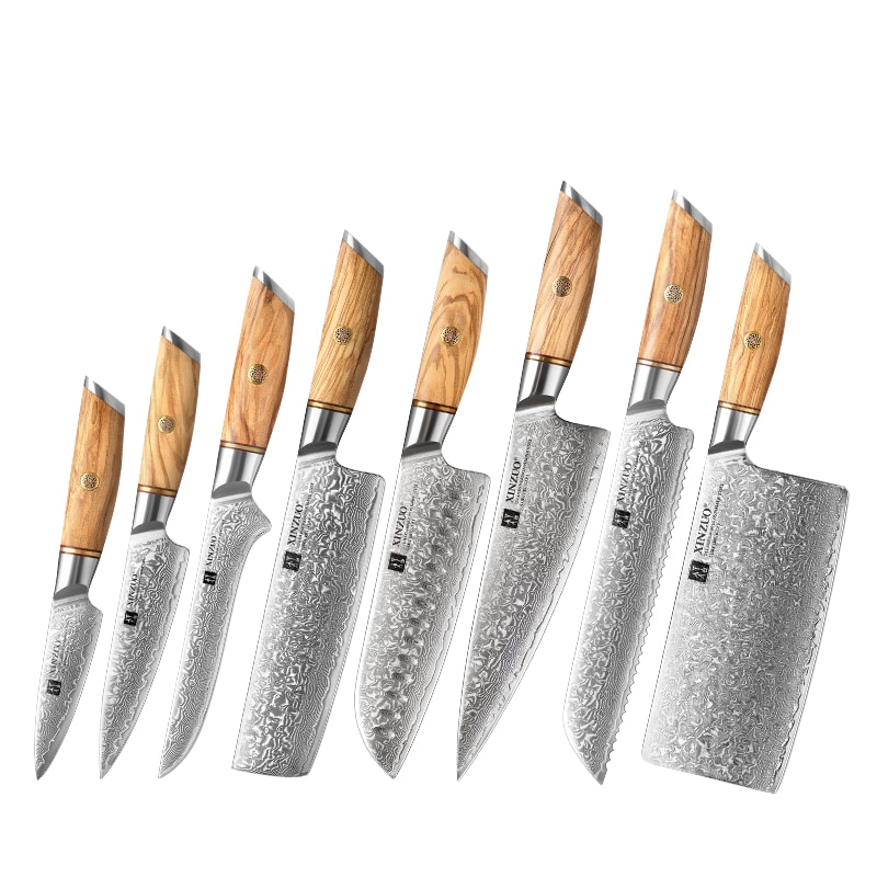 XinZuo - Damascus messenset 8-delig - B37 Lan series