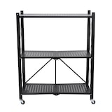 thumbnail of WellHome - Scaffale di stoccaggio pieghevole con 3 ripiani e ruote in nero - 71x34x89 cm