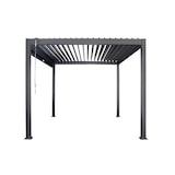 thumbnail of CRO Pergola bioclimatica quadrata in alluminio con lamelle orientabili manualmente - color antracite - misure: 300x300 h. 250 cm