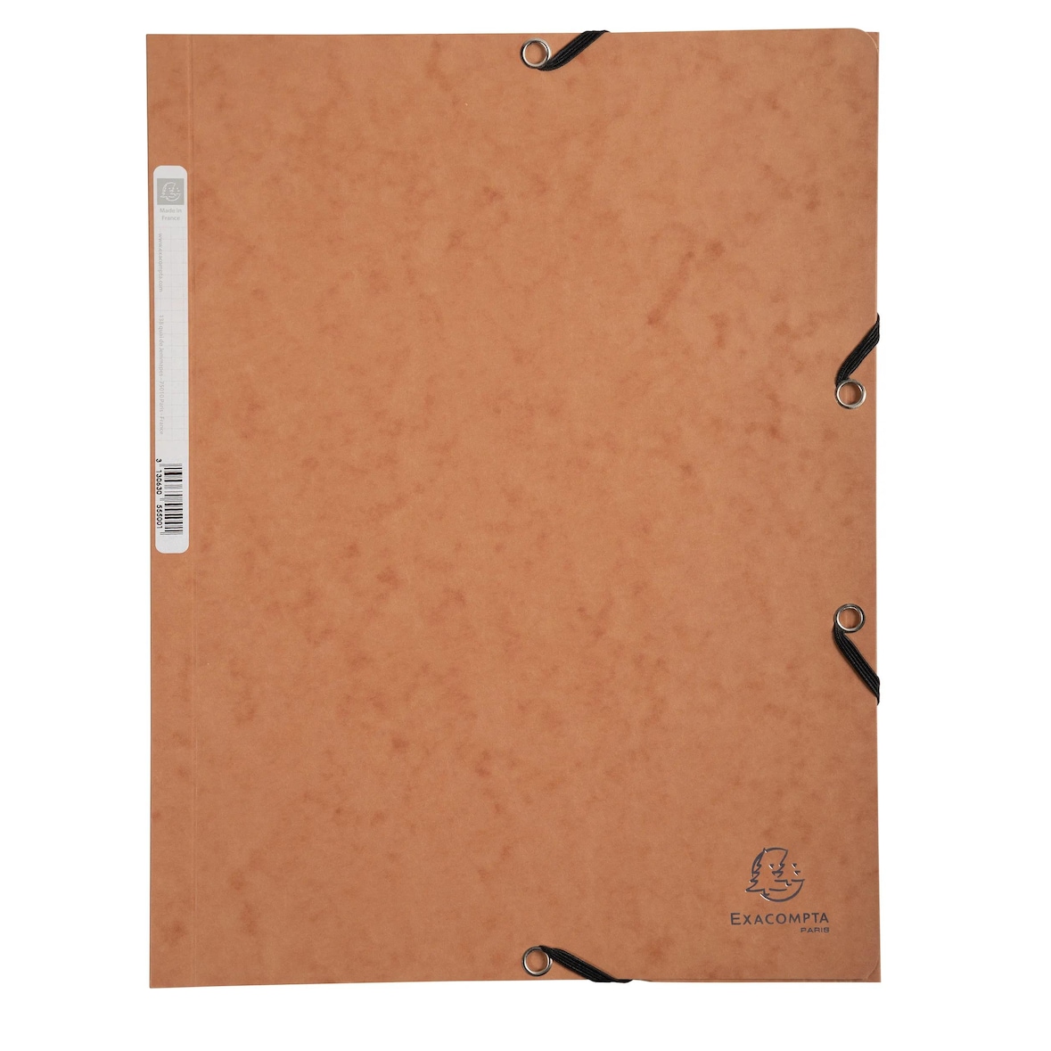 Exacompta  Cod. 55524E - Cartella 3 lembi con elastici in cartoncino lustré 400 g/mq - 24x32cm tabacco  - Confezione da  25 pz.