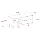 thumbnail of TV-meubel 110, 2 laden + 1 deur, woonkamer, Model KAI, kleur eik, grijs, 113x40x52 cm - TV110KAISHAPIZ