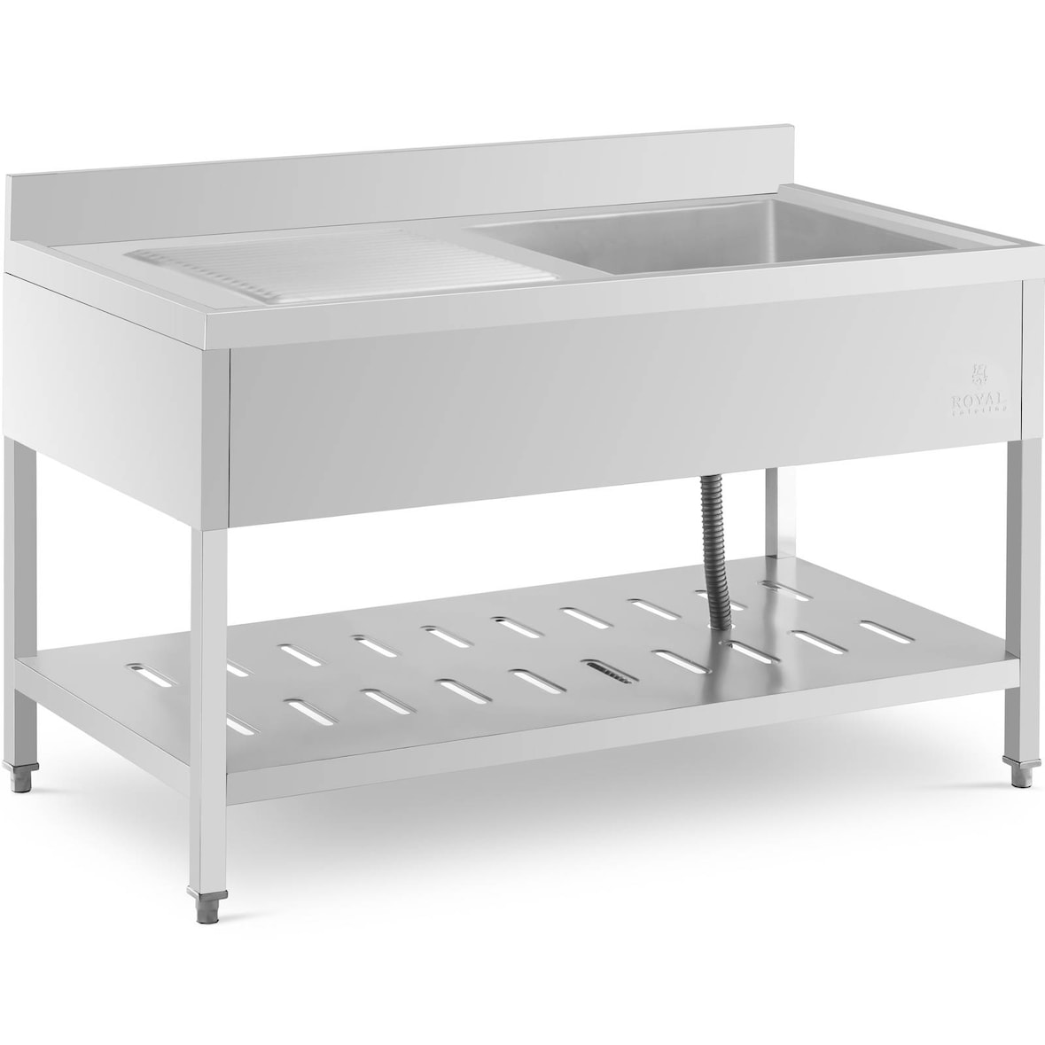 Royal Catering - Royal Catering RCSSS-140X70-S Évier Professionnel Inox Plonge Professionnelle Sur Pied (Dimensions : 140 x 70 cm, Bac :