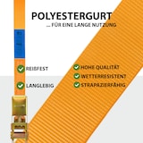 thumbnail of 10x Spanngurt mit Ratsche 1-tlg 4m 800kg 25mm TÜV/GS orange wetterfest und robust