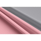 thumbnail of Baumwolle Bettwäsche 155x220 cm Rosa Grau gestreift Wendeseite Reißverschluss 2 tlg