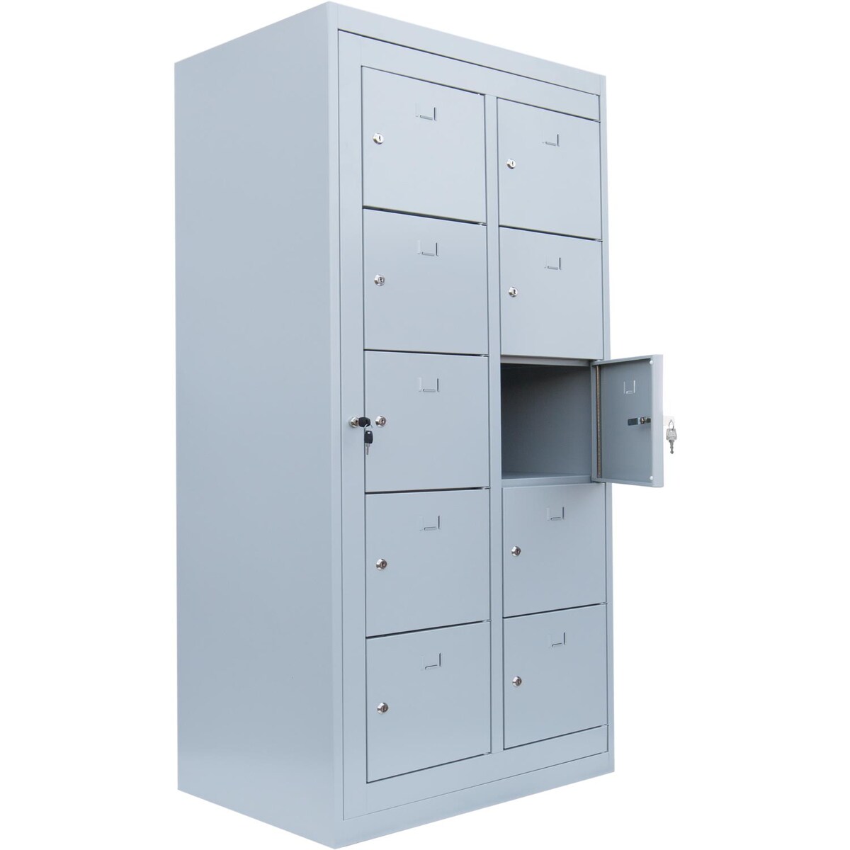 Komfort Verteilerschrank 10 Fächer Stahlschrank Schrank Wäscheverteilerschrank Personalschrank Lichtgrau 526250