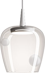 thumbnail of Zafferano Bilia LED-Pendelleuchte aus mundgeblasenem Borosilikatglas in Weiß, 8W, 230V, sandgestrahlt, Durchmesser 18 cm, Höhe bis 324 cm verstellbar