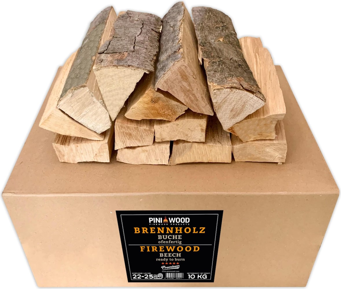 PINI Brennholz ofenfertig Buche 10 Kg ca. 25 cm für Kamin Grill ...