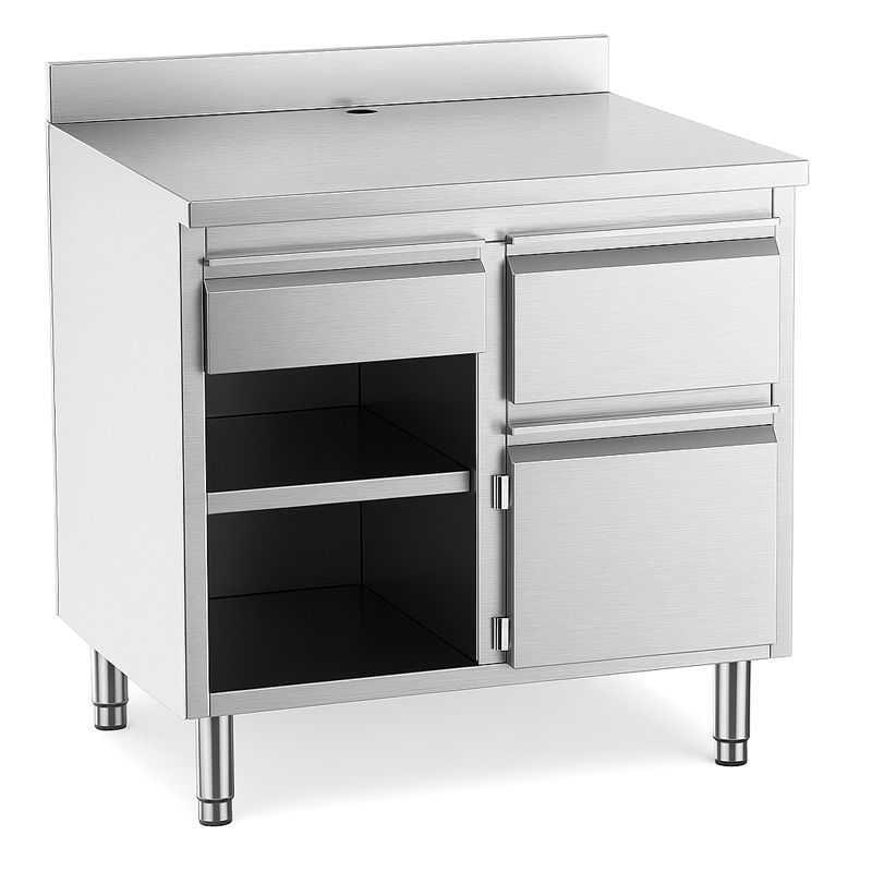 Mueble cafetero -Disform, acero inoxidable, 1000x600x1050mm