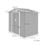 thumbnail of HATTORO S100 Metall Gerätehaus XL Geräteschuppen Garten Schuppen Gartenhaus Grau