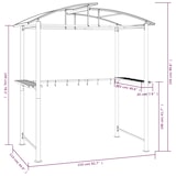 thumbnail of Gazebo BBQ et étagères latérales anthracite 210x114x230cm acier Modèle AbriHelios 201