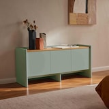 thumbnail of Meuble TV uni rétro rectangulaire L120 cm vert