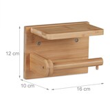 thumbnail of Relaxdays Toilettenpapierhalter mit Ablage, für Handy & Feuchttücher, Klopapierhalter Bambus, HBT: 12x16x10 cm, natur