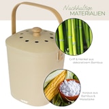 thumbnail of HMF Nachhaltiger Biomülleimer Küche, Geruchsdichter Komposteimer mit Deckel, 3 Liter, Beige