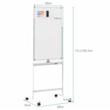 thumbnail of Lavagna bianca mobile bifacciale COSTWAY, 60 x 100 cm, lavagna magnetica regolabile in altezza con ruote