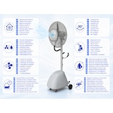 thumbnail of O'FRESH Außenbereich Hochleistungs-Nebelventilator - Terrasse - Grau - 195 cm - 240W - 16 Std. Laufzeit - Wasserrecycling