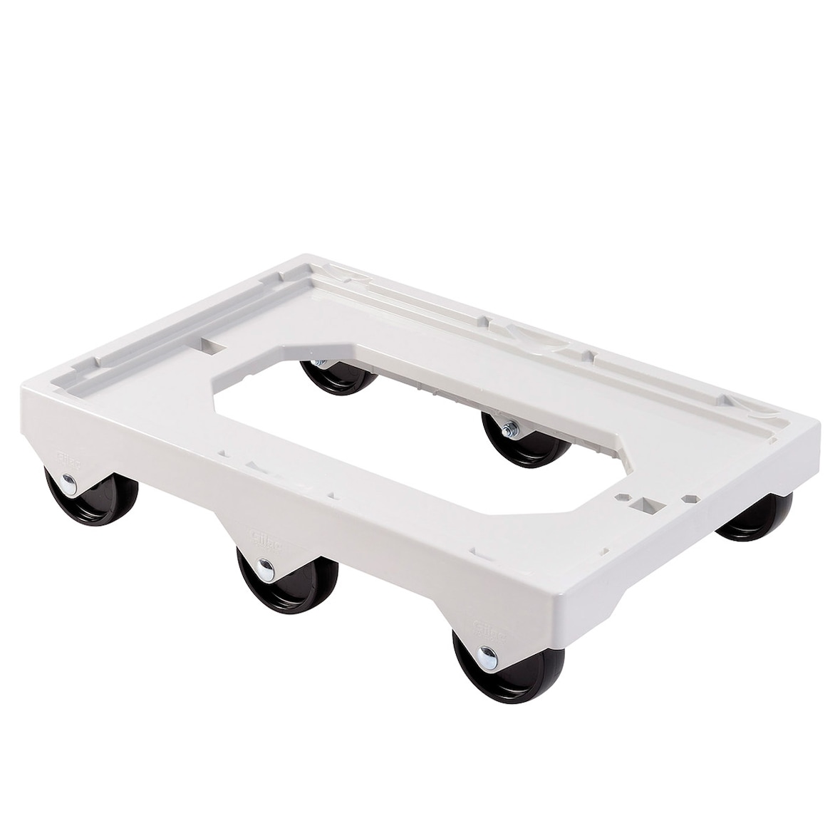 GILAC Socle rouleur 6 roues - axe acier - - L - Gris G170324