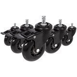 thumbnail of 5x Hartbodenrollen ROLO SKATE 11mm / 75 mm Büro-Stuhl-Rollen inkl. Bremse schwarz (5er Pack)