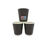 thumbnail of 500 Kaffeebecher Coffee to go 200ml doppelwandig Ø 80x91mm schwarz geriffelt